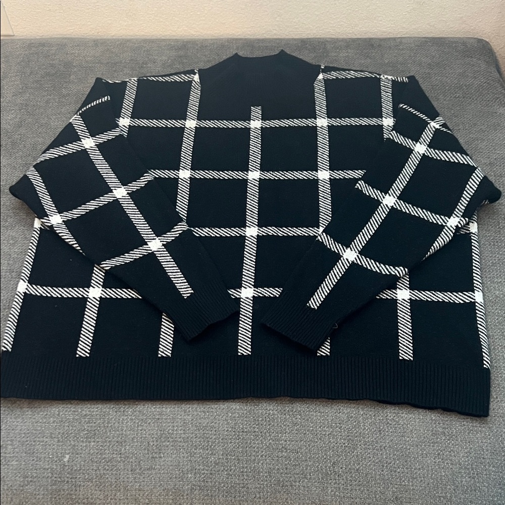Torrid Black and White Checkered Sweater